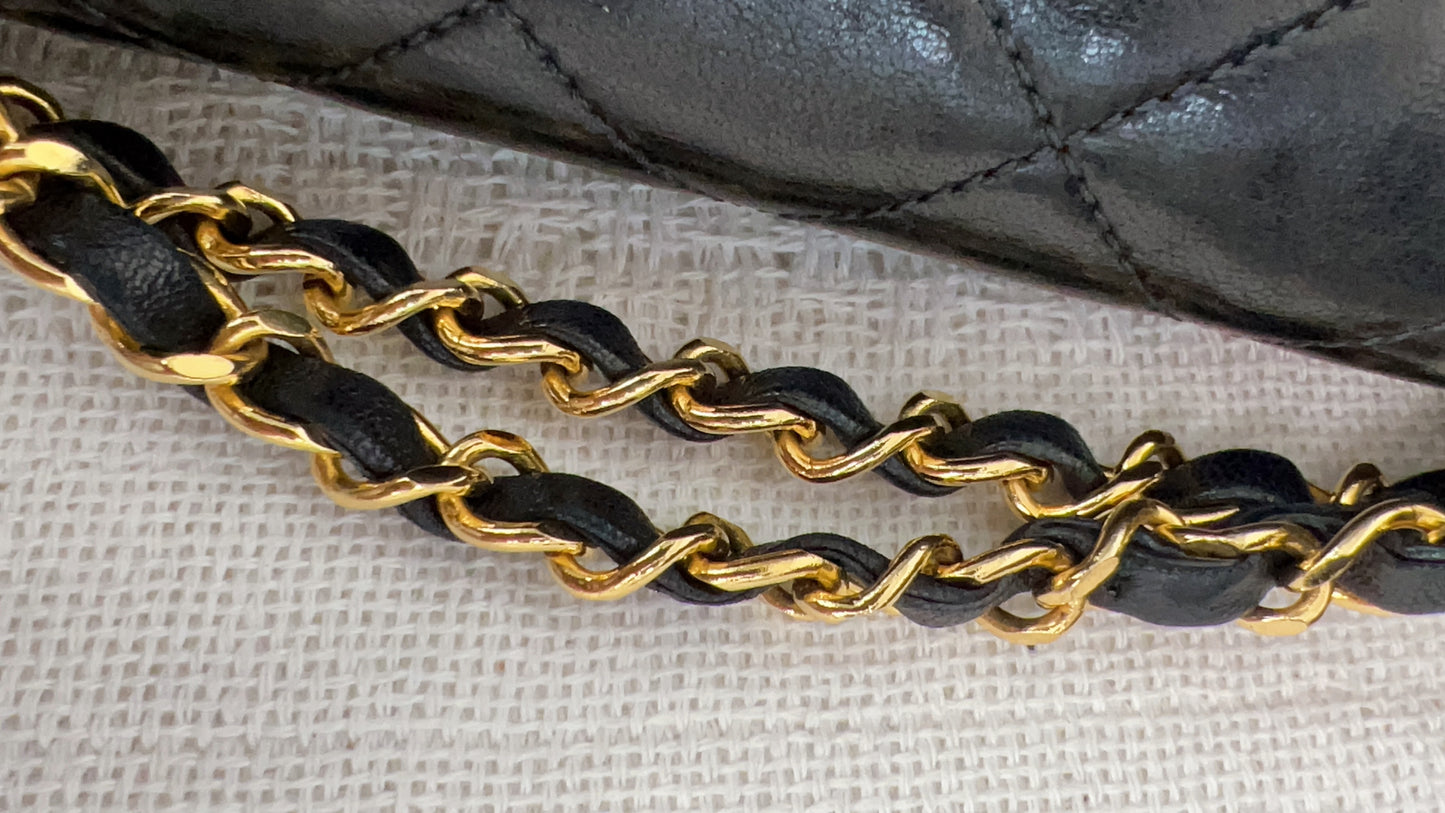 Chanel Black Lambskin Vintage Paris Limited Double Flap