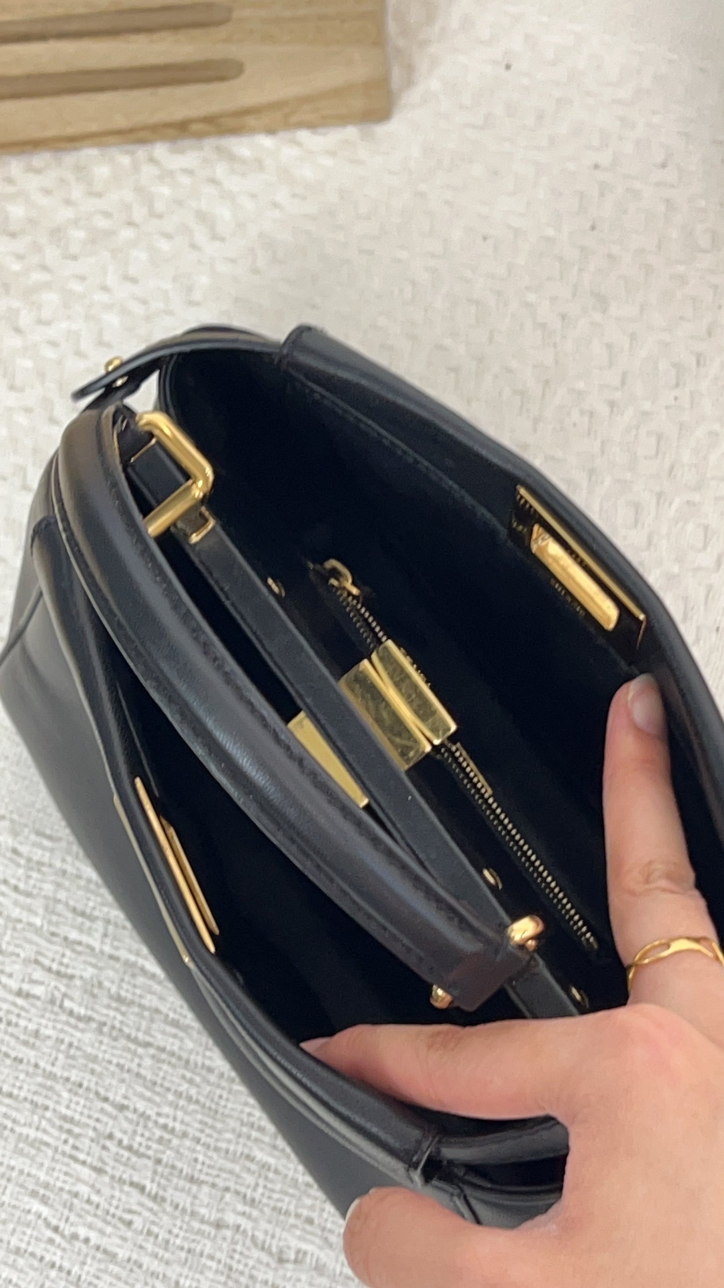 Fendi Black Mini Peekaboo GHW