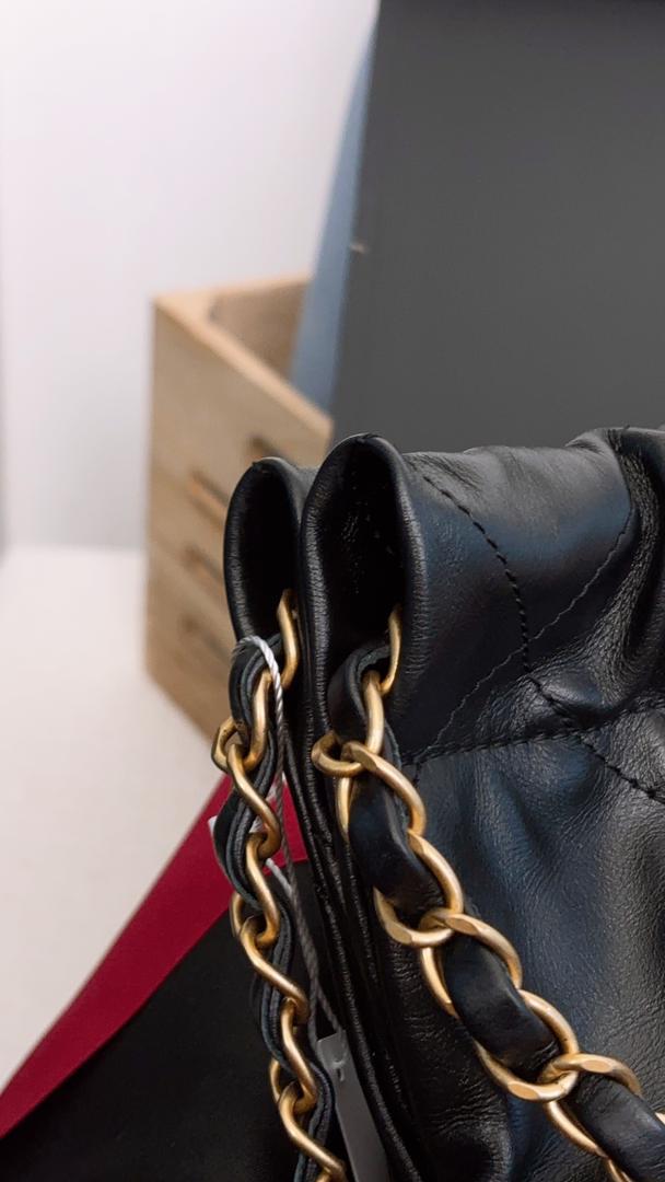 Chanel Black Calfskin Small 22 Bag (GHW)