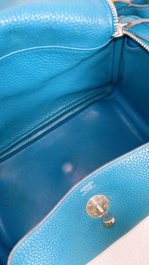 Hermes Blue Lindy 30 (PHW)