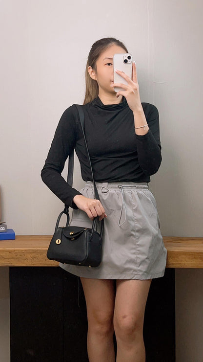 Hermes Black Mini Lindy I Clemence (GHW)