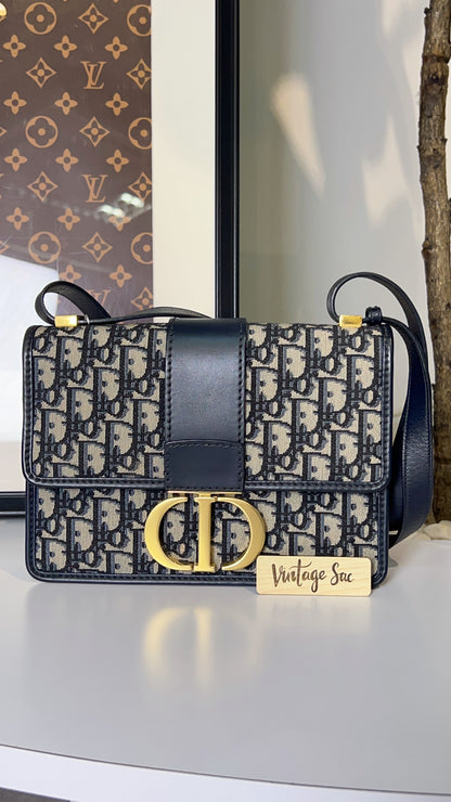 Dior Navy Oblique Montaigne 30 GHW