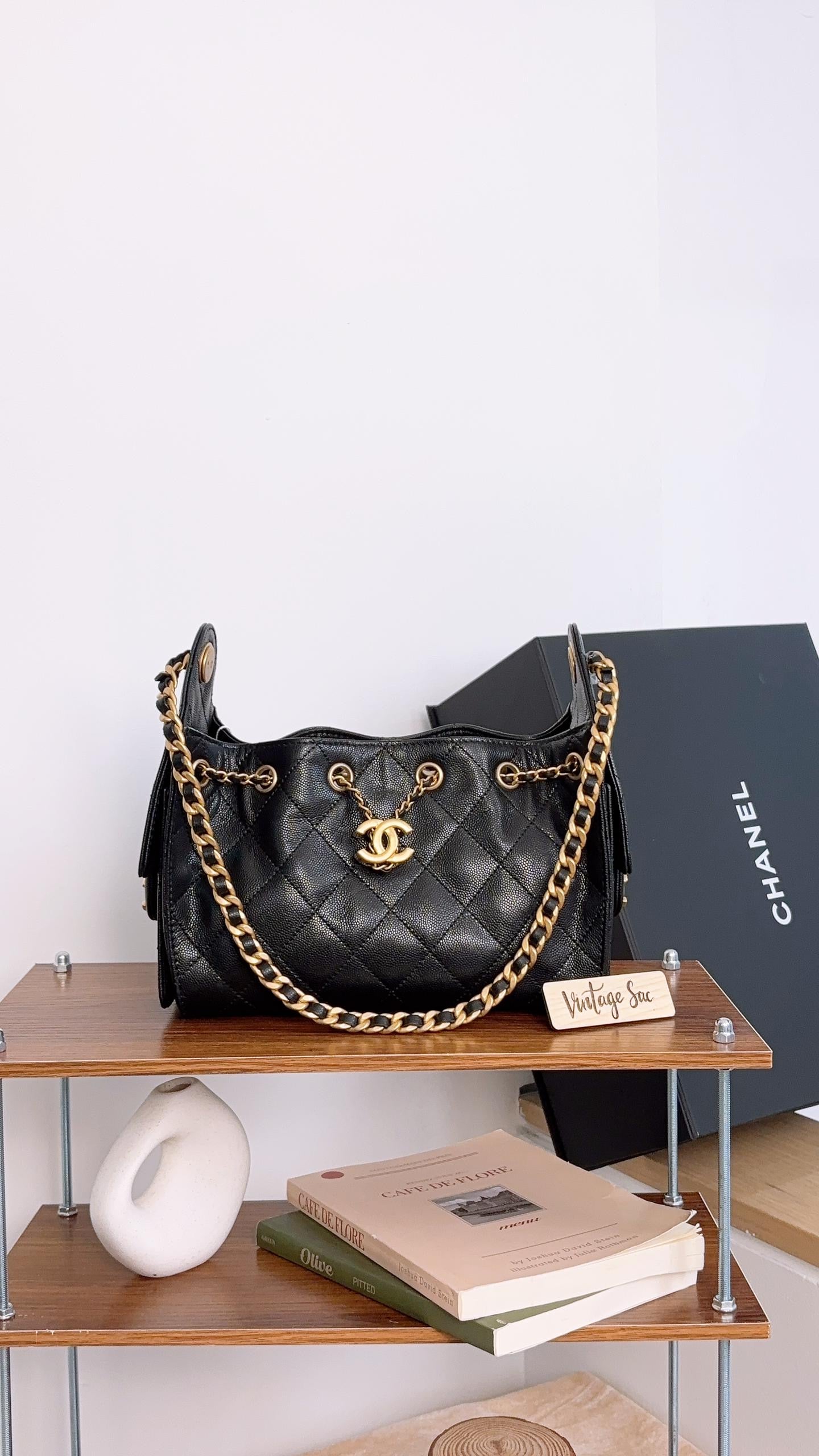 Chanel Black Caviar Mini 25 Bag (GHW)