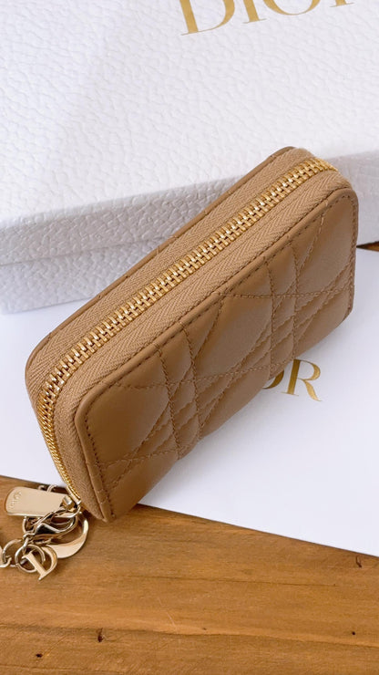 Dior Beige Lambskin Small Vayaguer Coin Purse