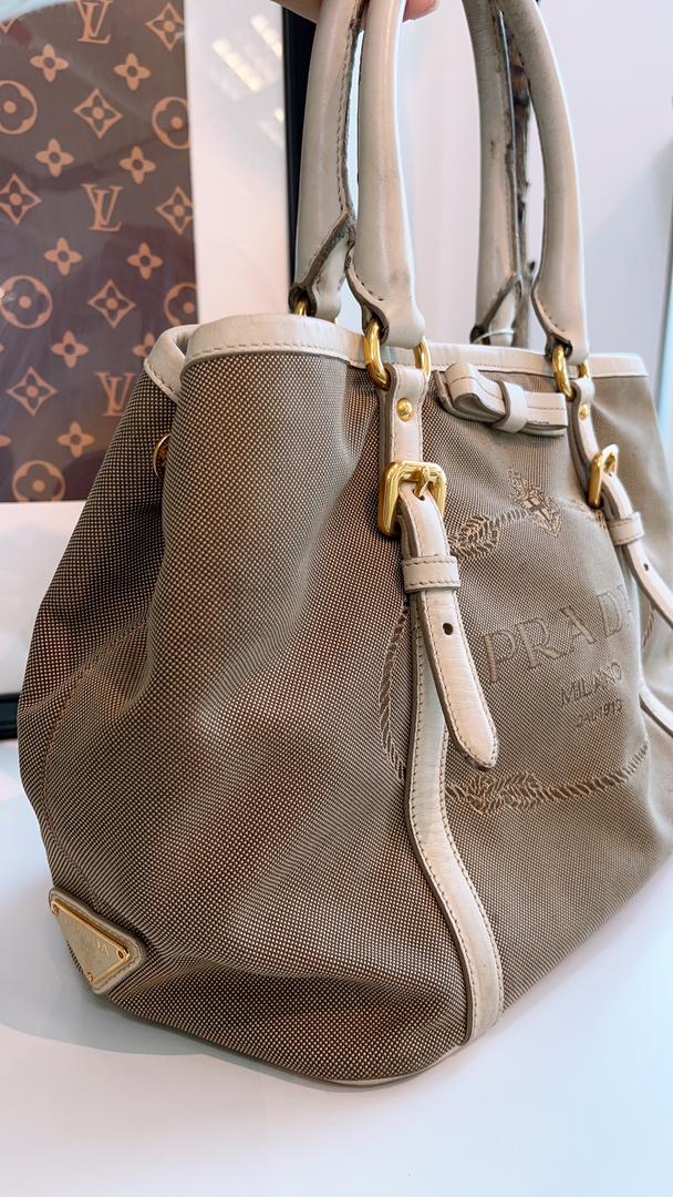 Prada Canapa Canvas Tote Bag