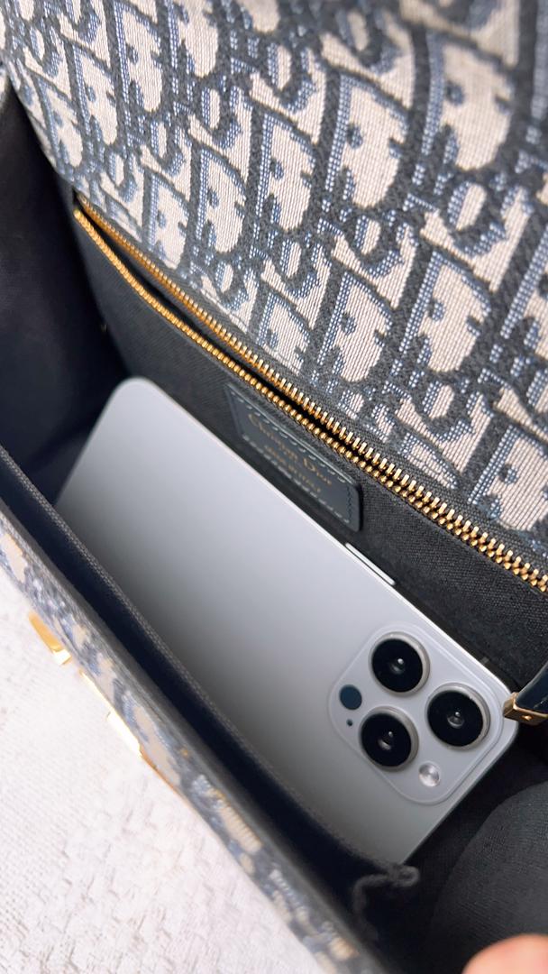 Dior Blue Montaigne East West Chain Bag (GHW)