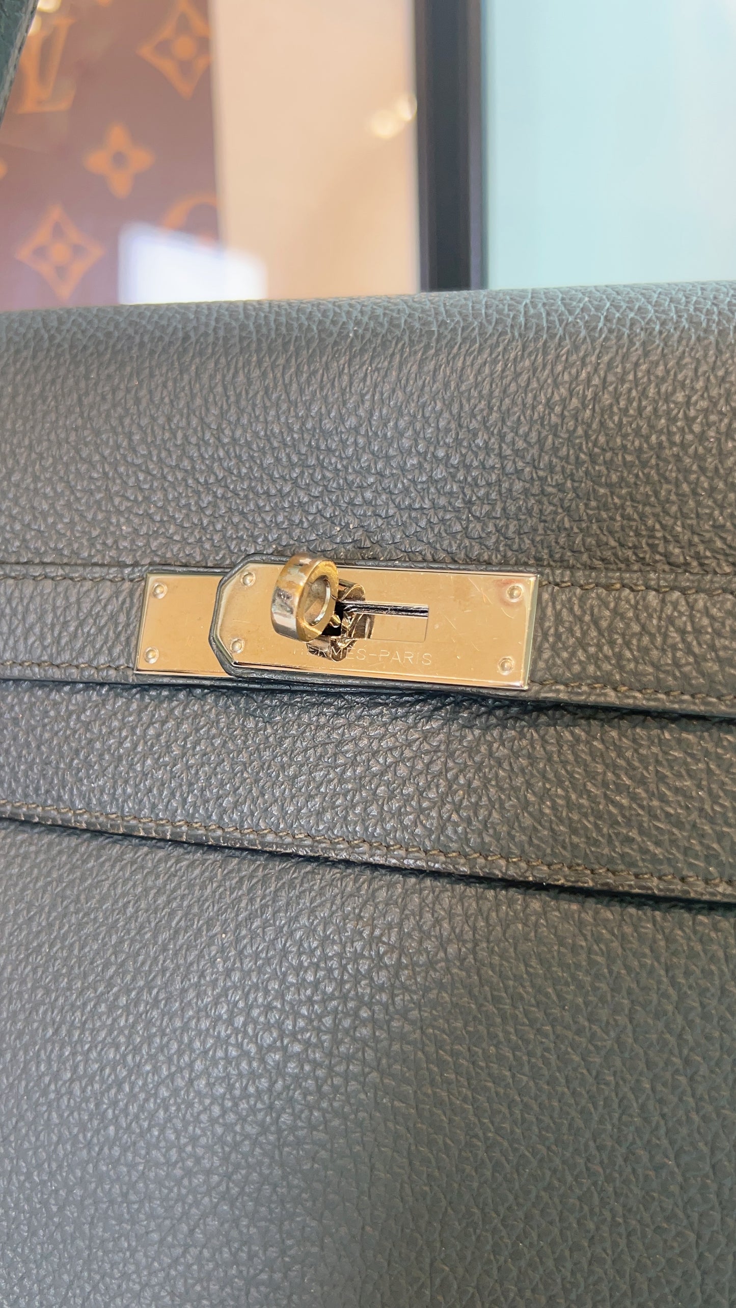 Hermes Bleu Orage Kelly 32 PHW