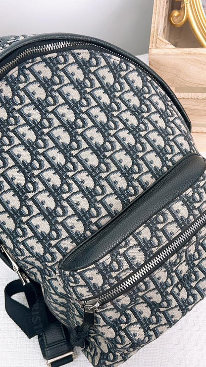 Dior Navy Oblique Backpack