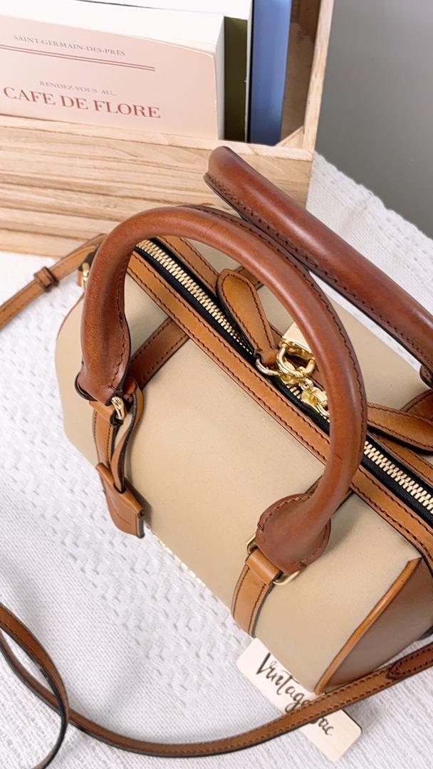 Burberry Brown Canvas Alchester Boston Bag