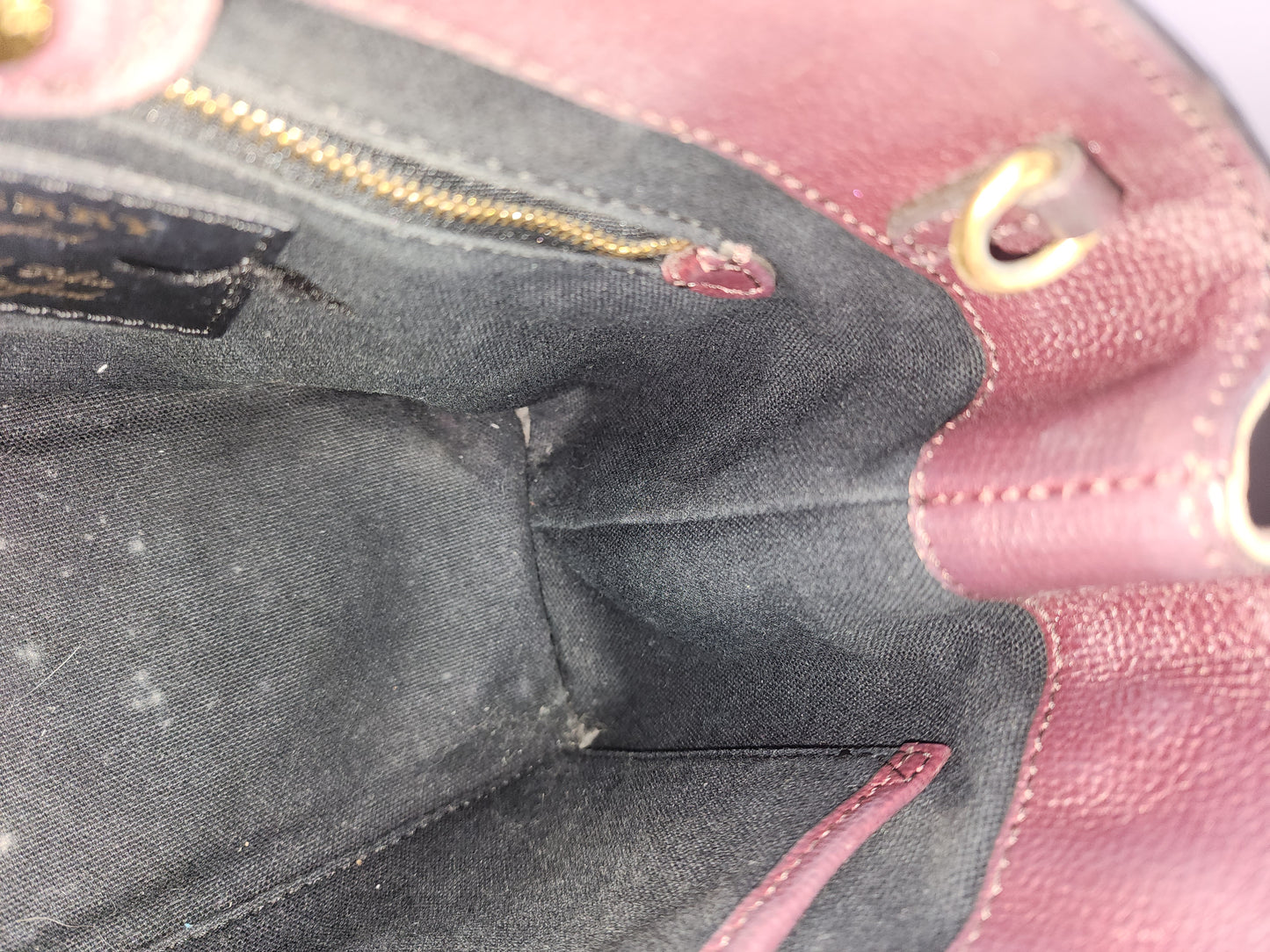 Burberry Burgundy Calfskin Banner Tote Small