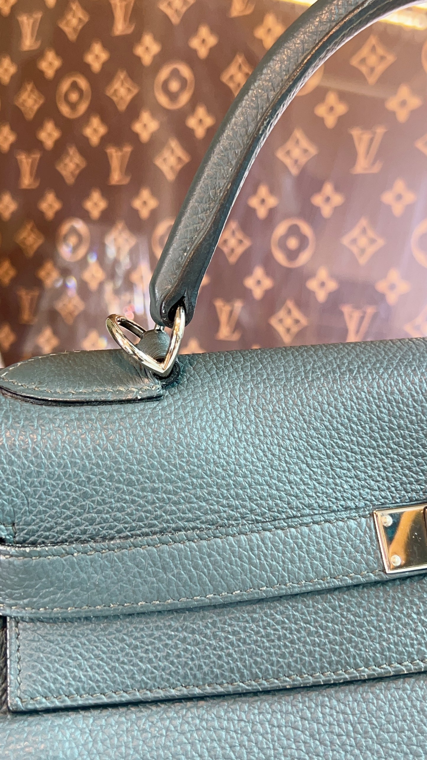 Hermes Bleu Orage Kelly 32 PHW