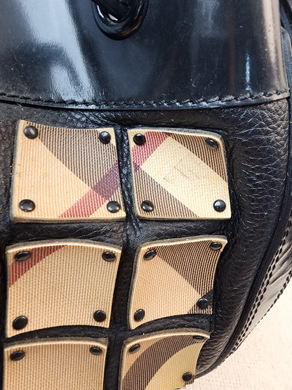 Burberry Nova Check Studded Warrior Armour Hobo Bag