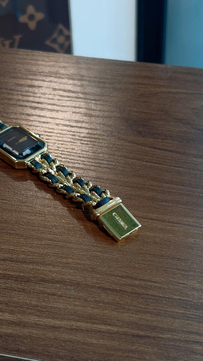 Chanel Gold Black Vintage Premiere Watch S