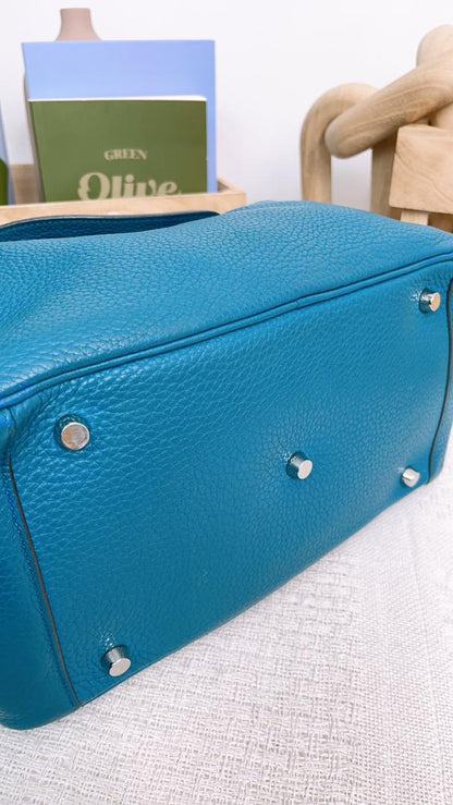 Hermes Blue Lindy 30 (PHW)