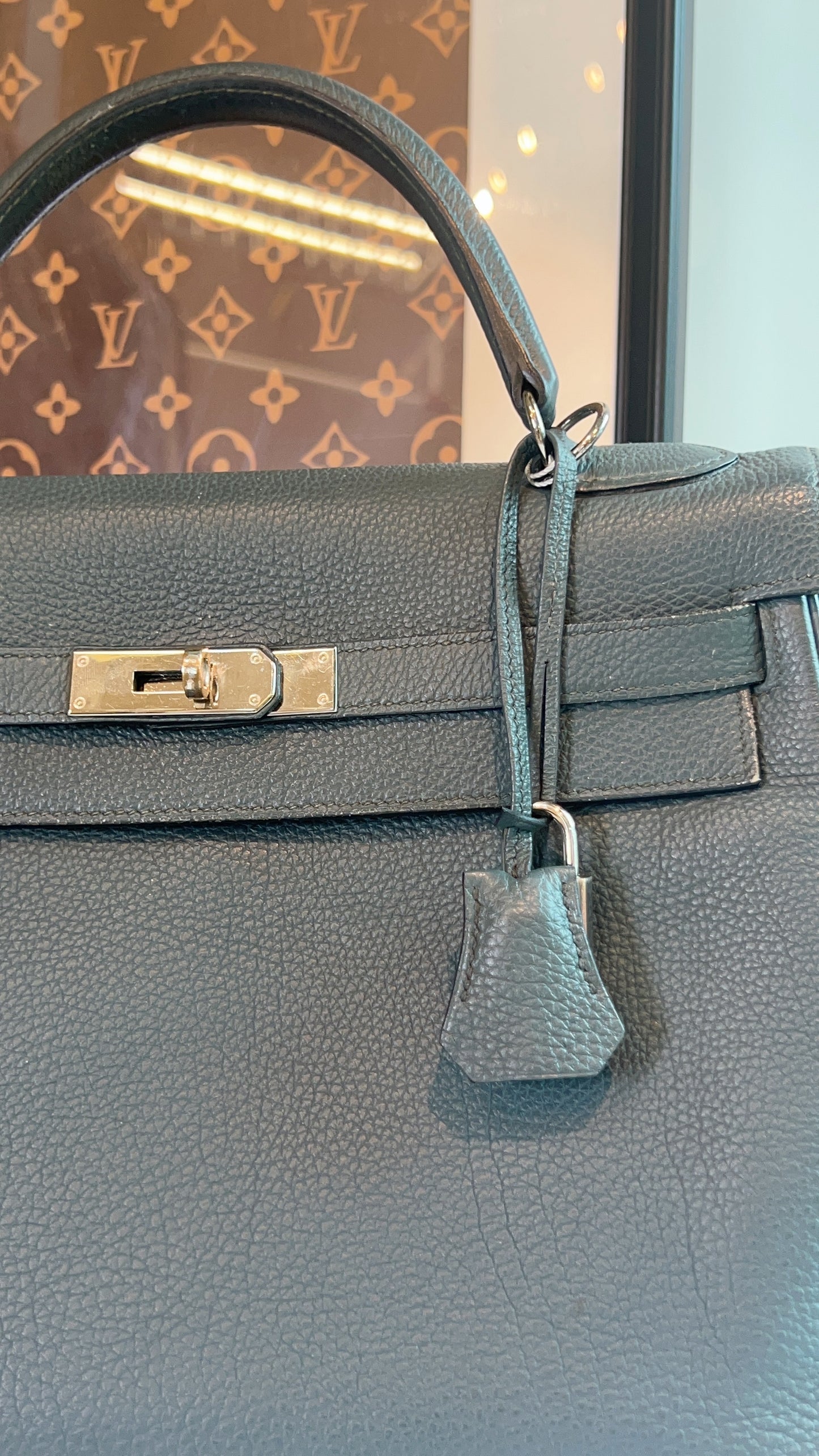 Hermes Bleu Orage Kelly 32 PHW