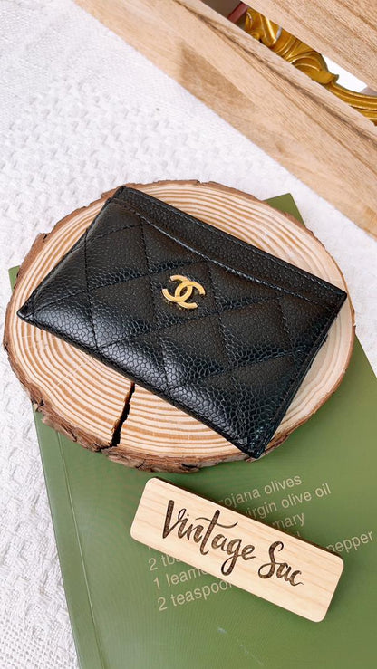Chanel Black Caviar Classic Card Case (GHW)