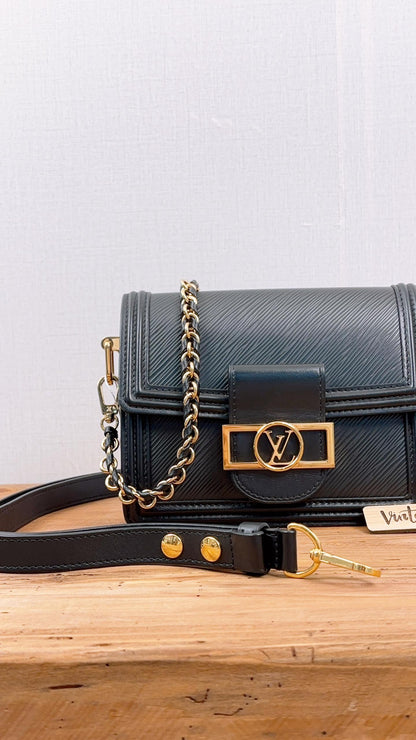 LV Black Epi Mini Dauphine