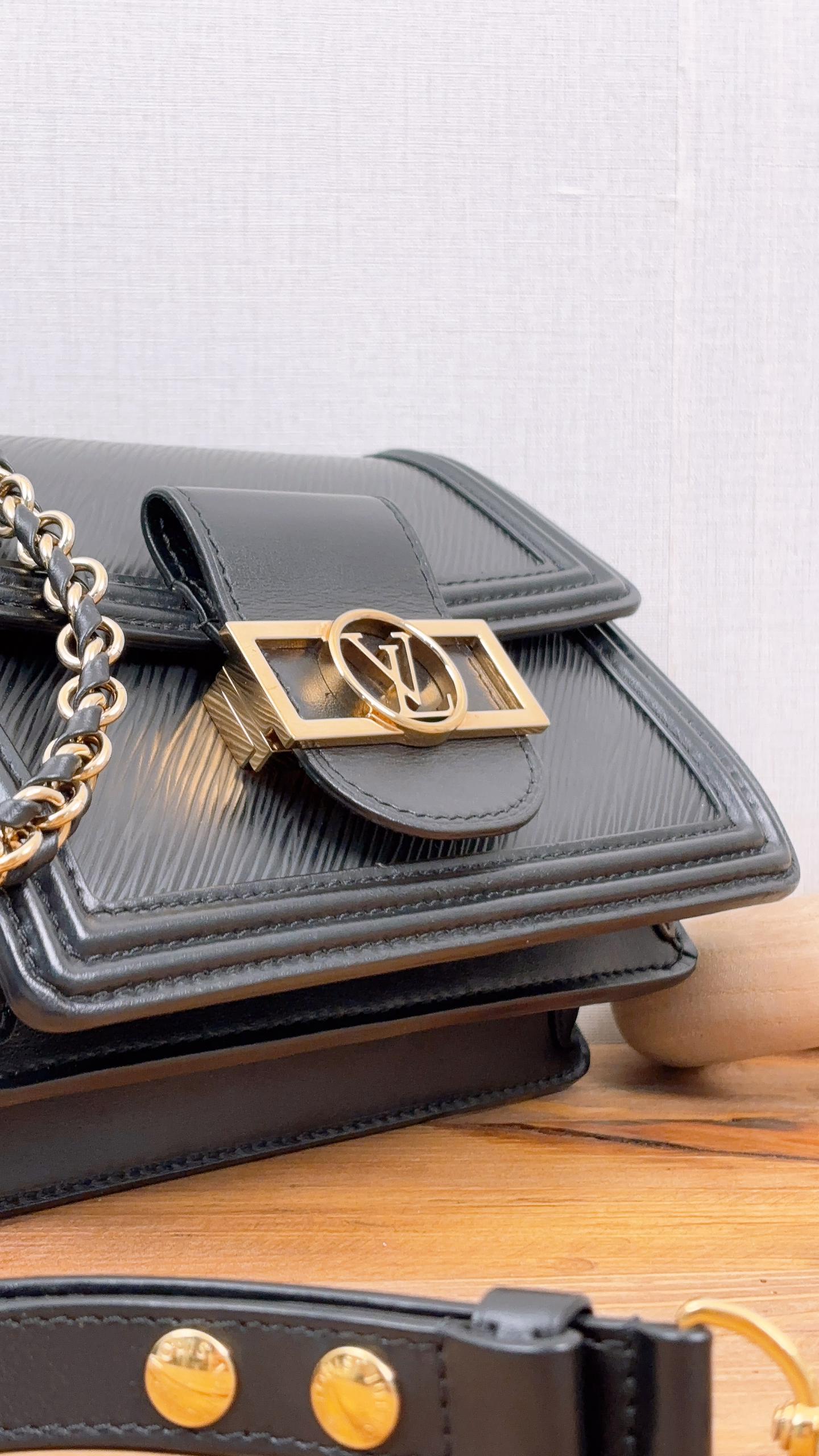 LV Black Epi Mini Dauphine
