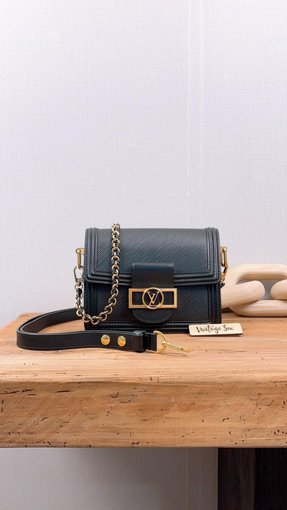 LV Black Epi Mini Dauphine