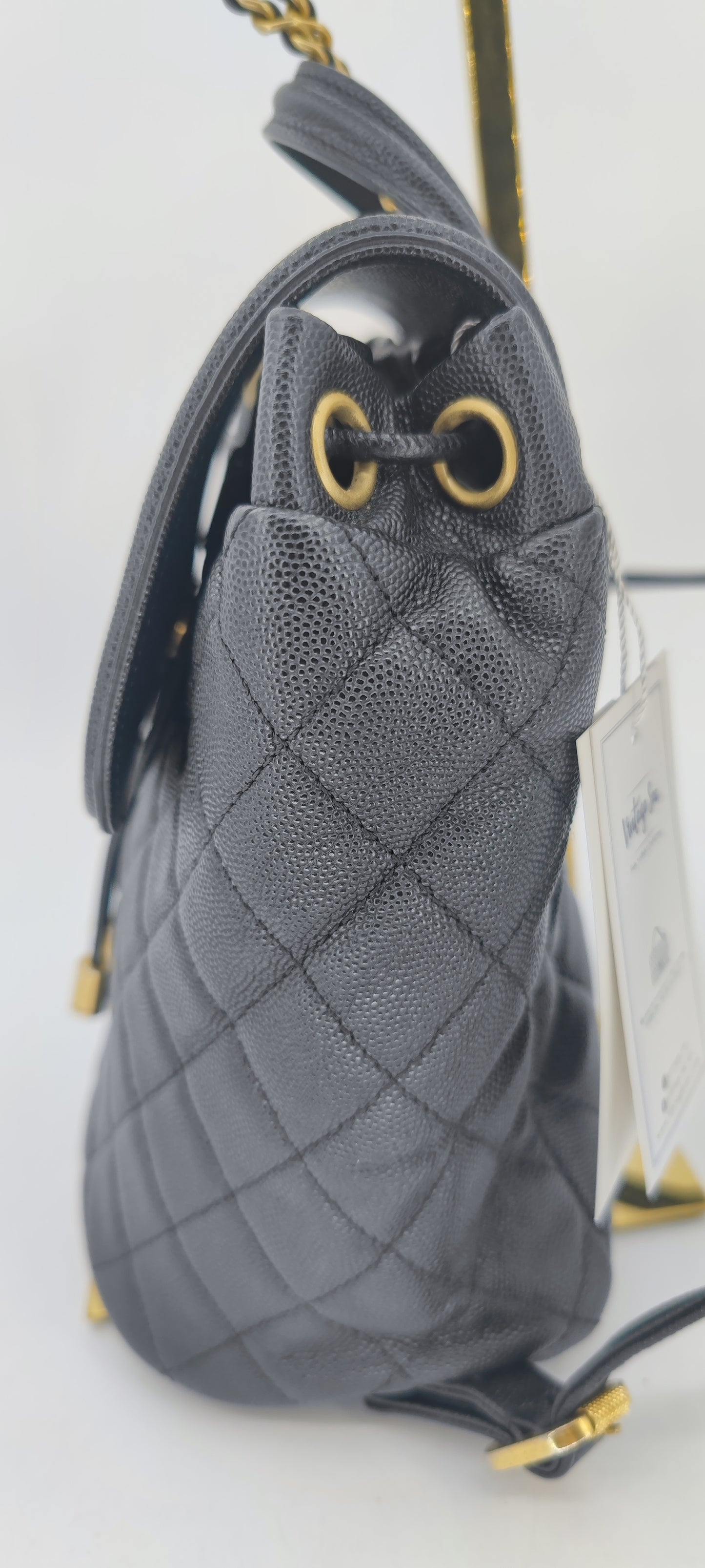 Chanel Black Caviar Filigree Small Backpack GHW