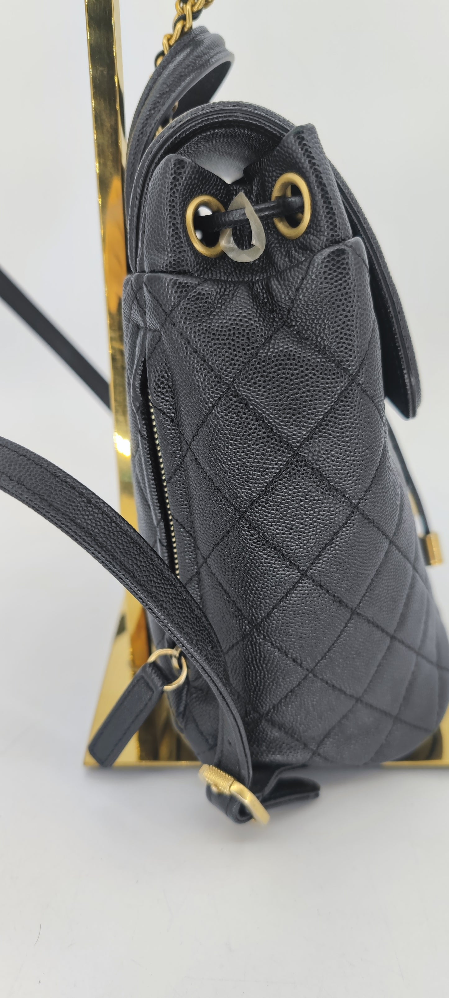 Chanel Black Caviar Filigree Small Backpack GHW