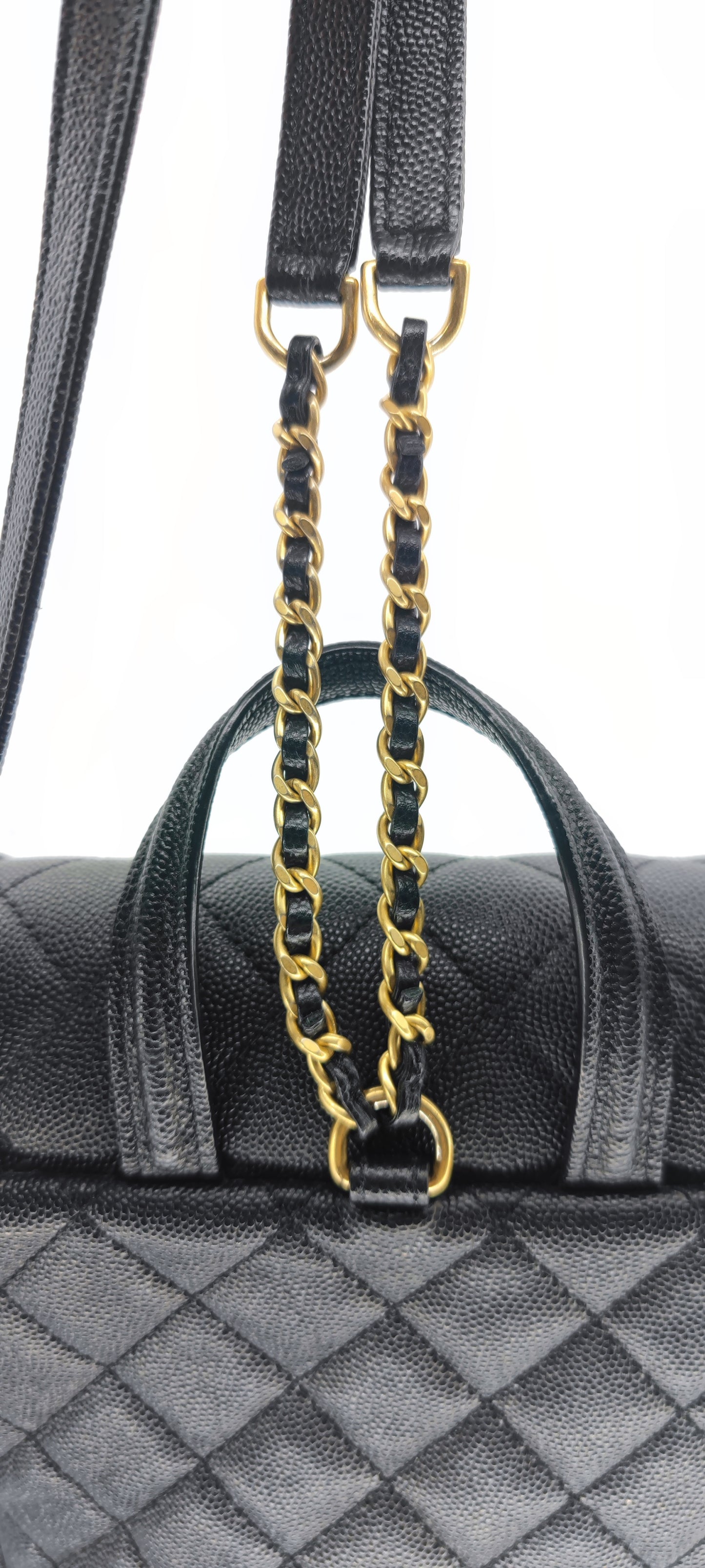 Chanel Black Caviar Filigree Small Backpack GHW