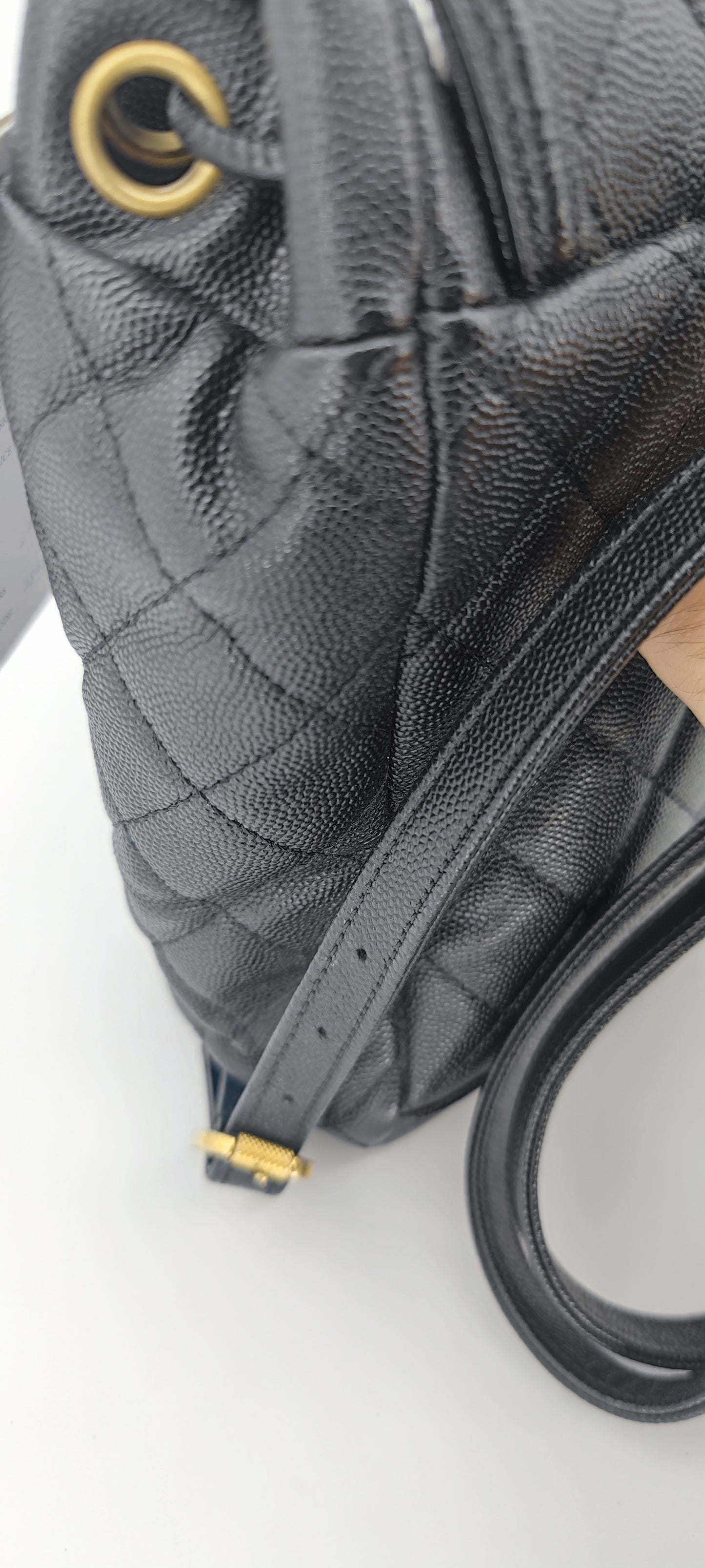 Chanel Black Caviar Filigree Small Backpack GHW