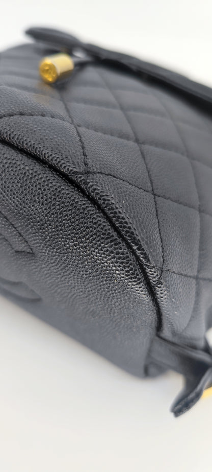 Chanel Black Caviar Filigree Small Backpack GHW