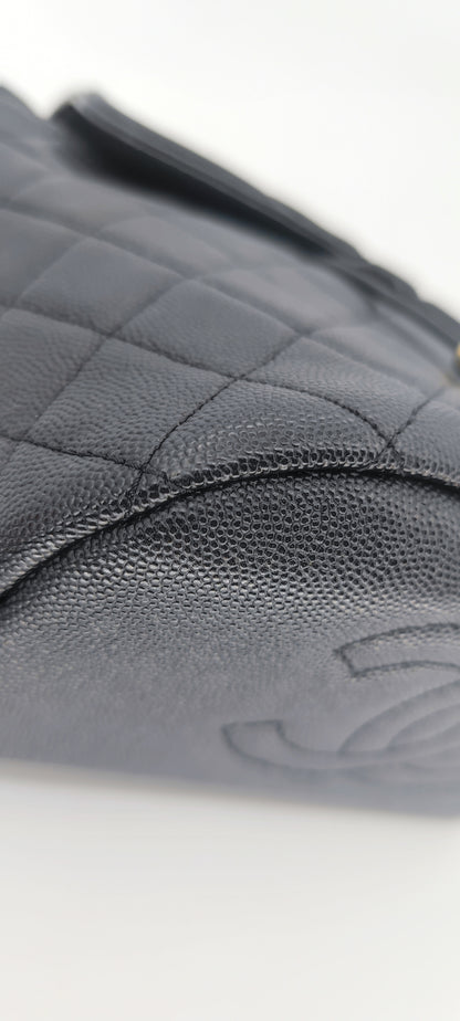 Chanel Black Caviar Filigree Small Backpack GHW