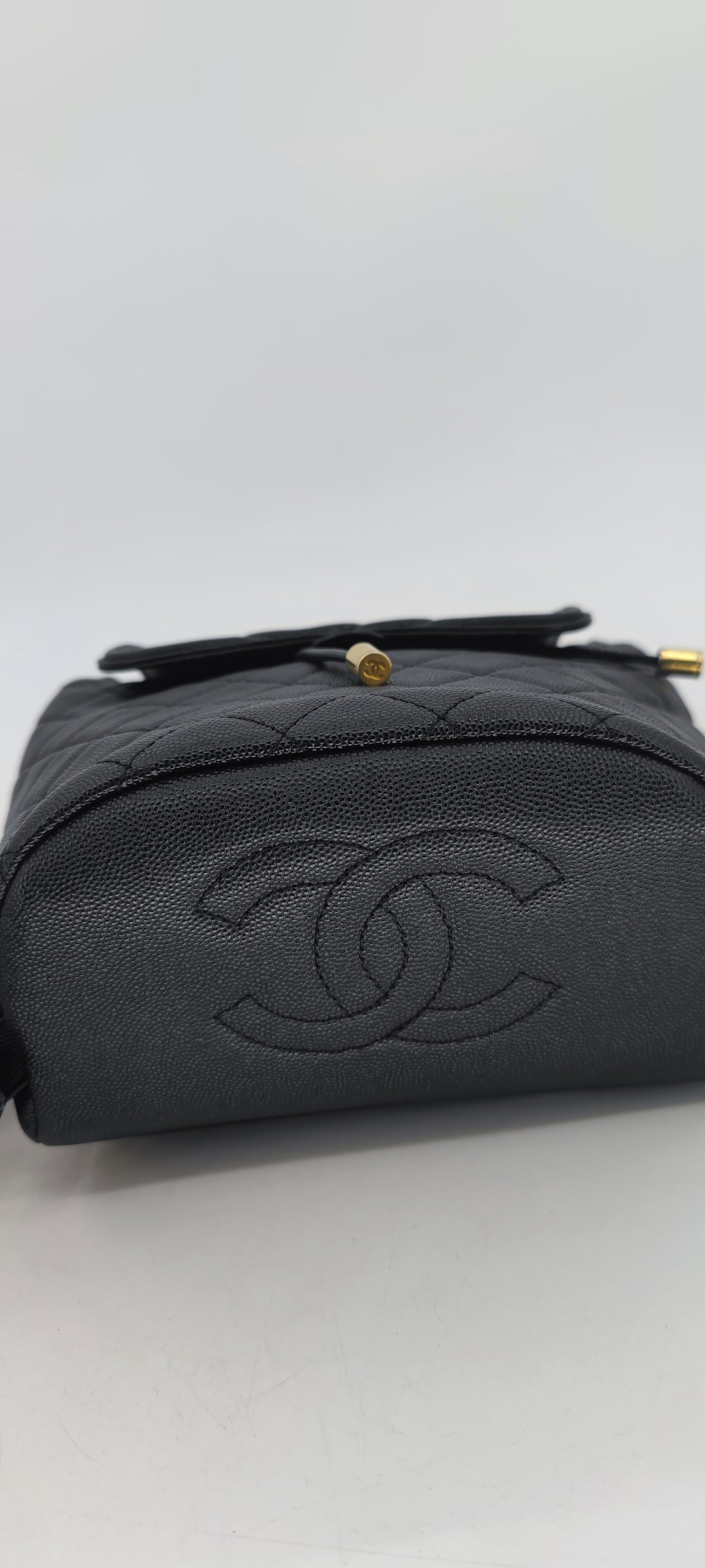 Chanel Black Caviar Filigree Small Backpack GHW