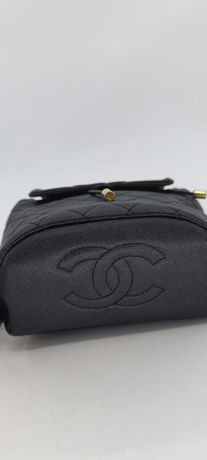 Chanel Black Caviar Filigree Small Backpack GHW