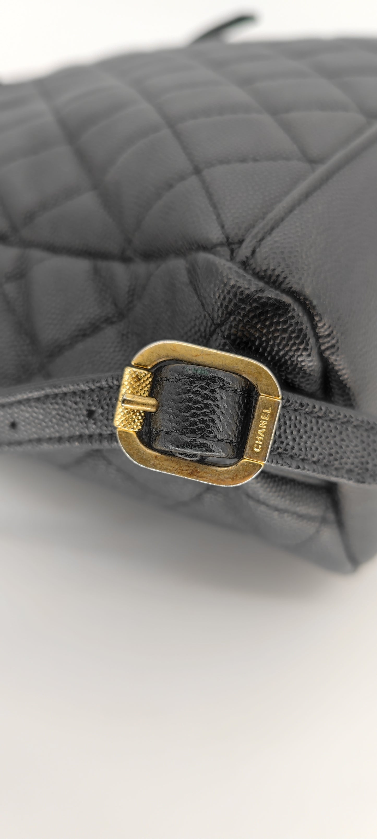Chanel Black Caviar Filigree Small Backpack GHW