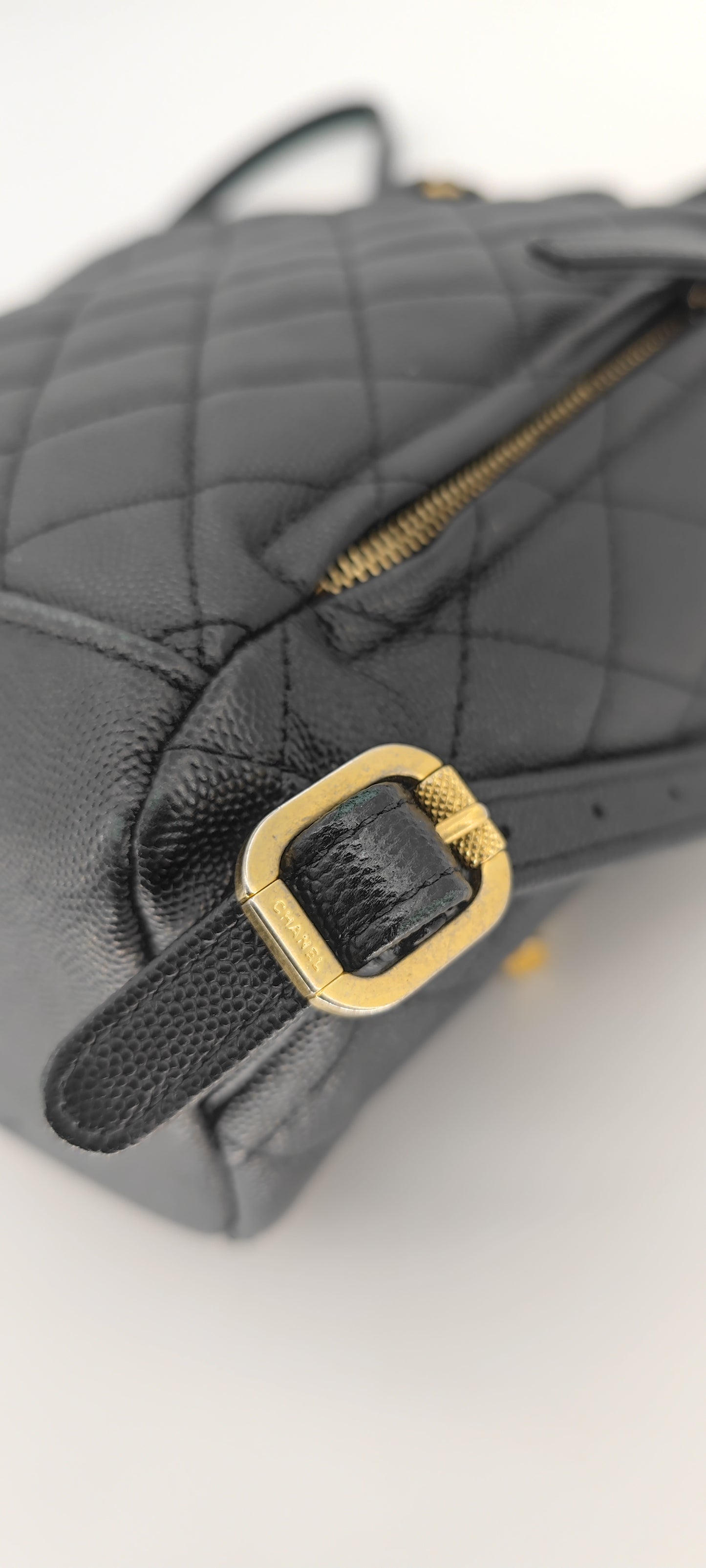 Chanel Black Caviar Filigree Small Backpack GHW