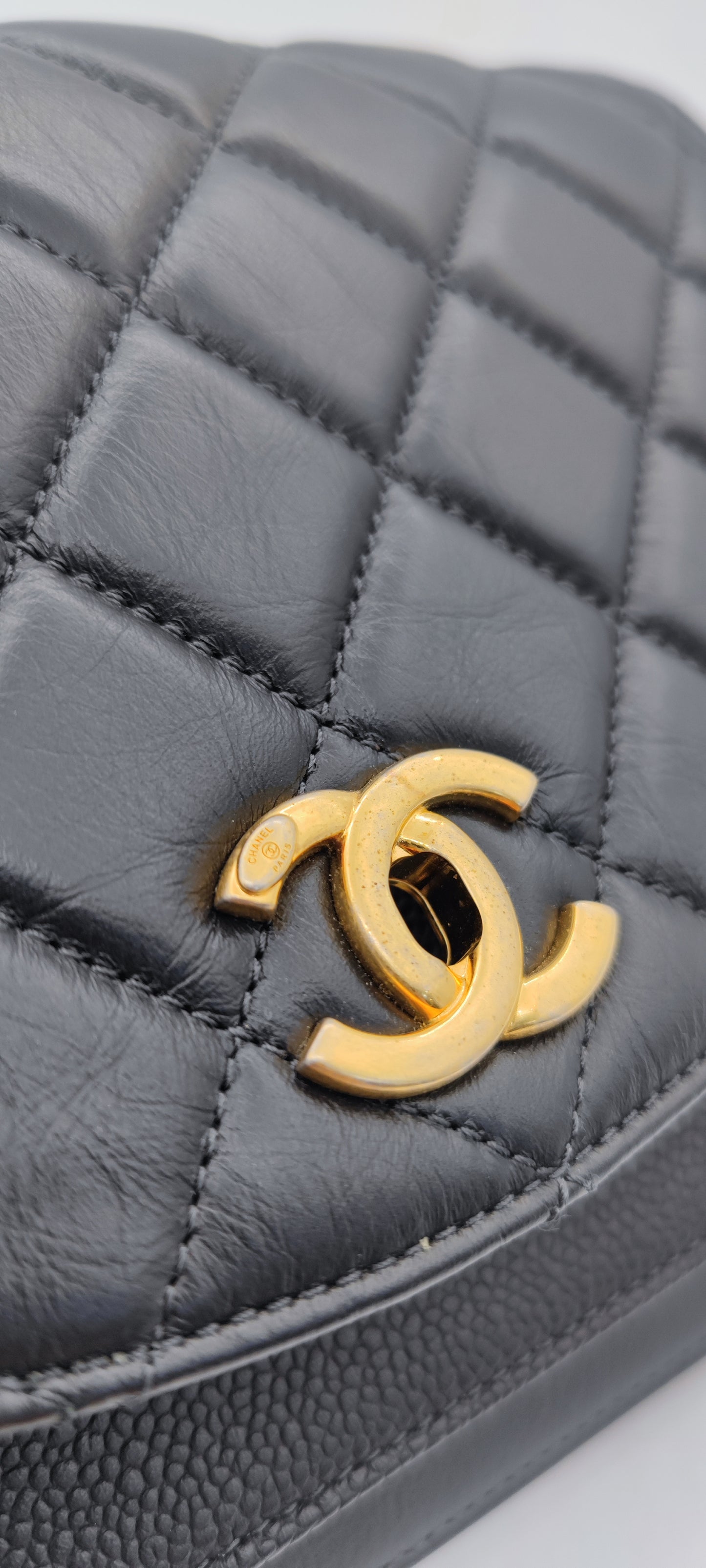Chanel Black Caviar Calfskin Handle Flap Bag GHW