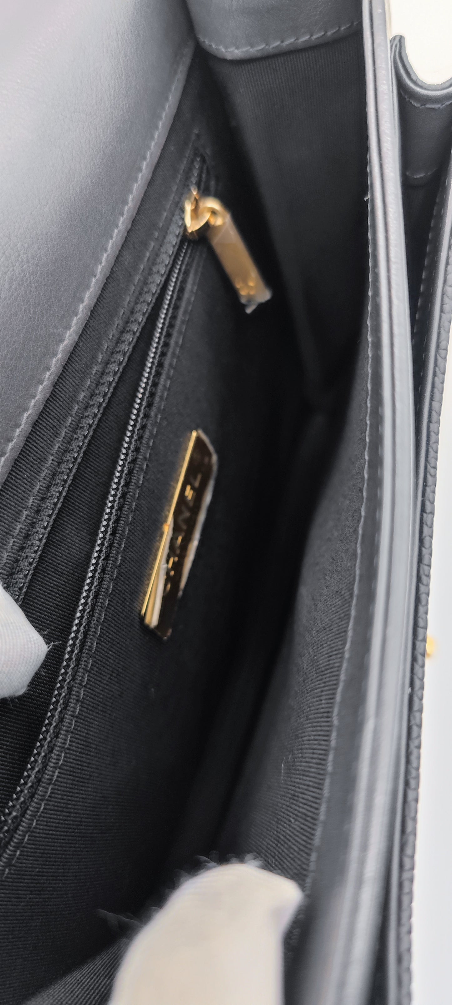 Chanel Black Caviar Calfskin Handle Flap Bag GHW