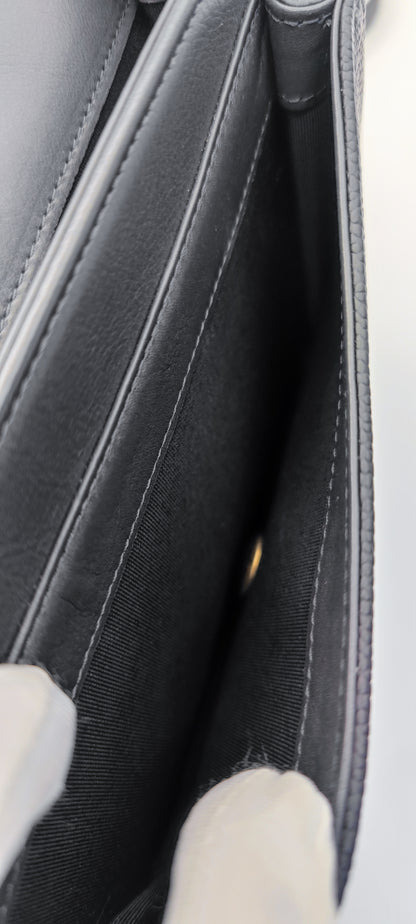Chanel Black Caviar Calfskin Handle Flap Bag GHW