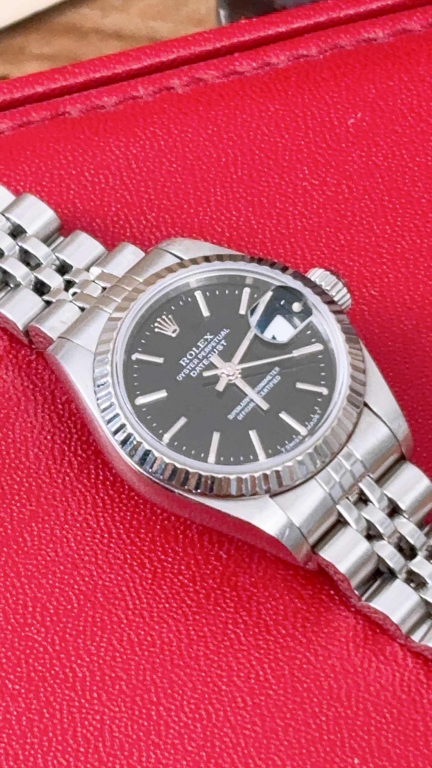 Rolex Steel Black Lady Datejust 26mm Auto Watch 69174