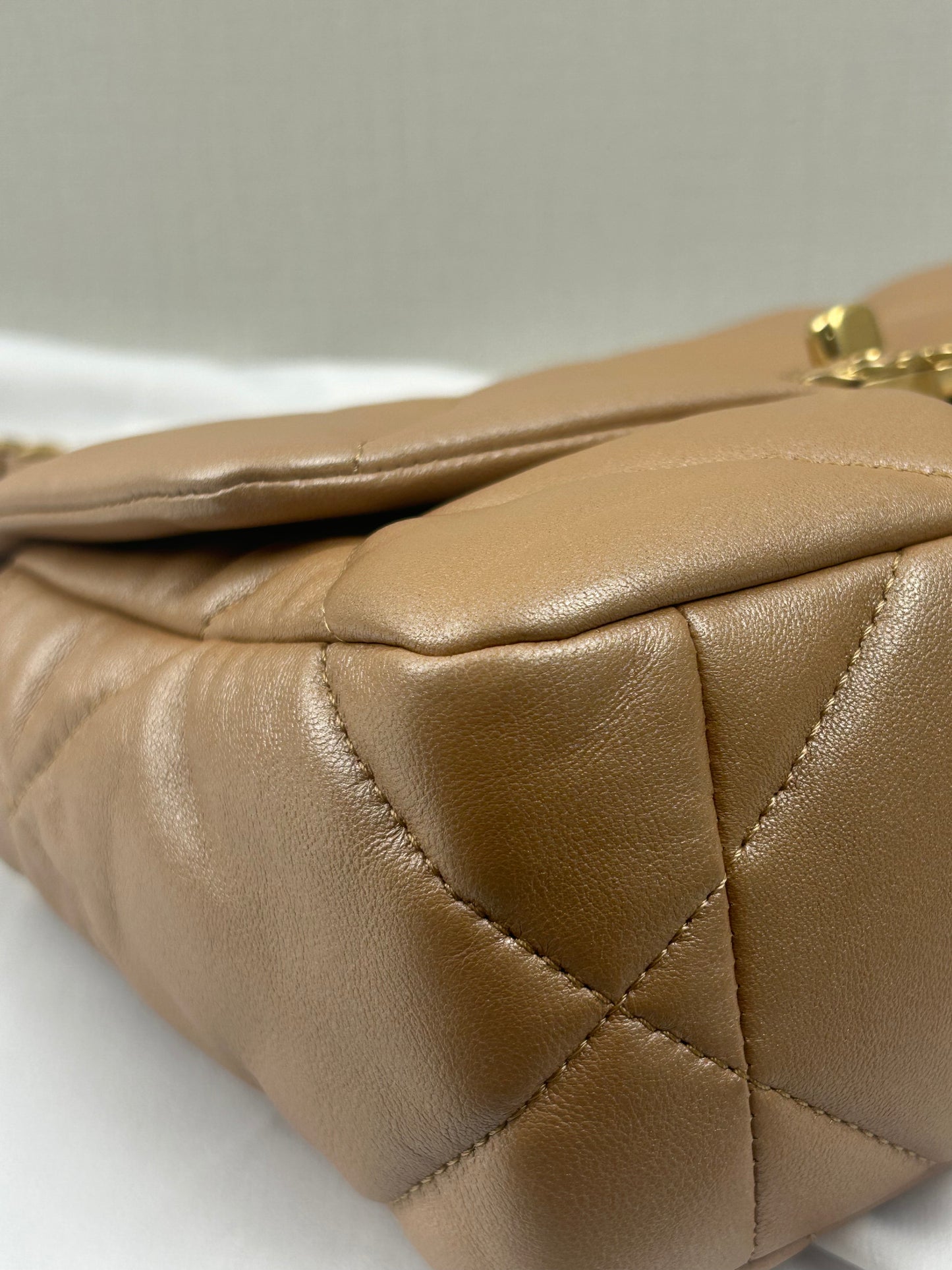 Chanel Champagne Lambskin Small 19 (GHW)