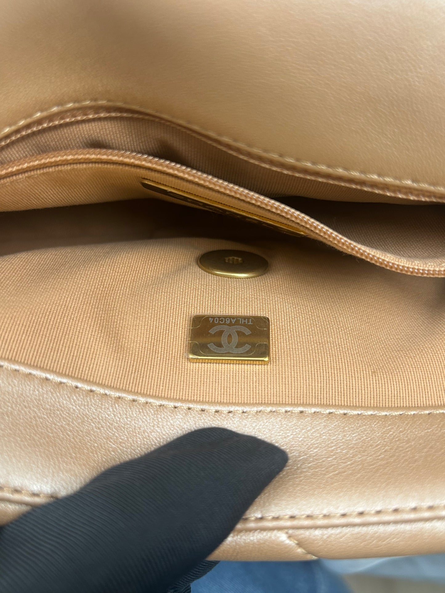 Chanel Champagne Lambskin Small 19 (GHW)