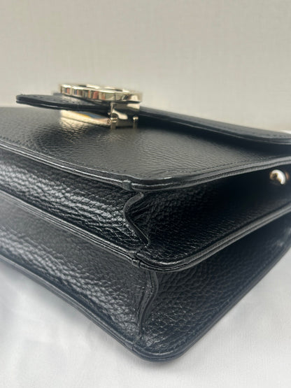 Gucci Black Calfskin GG Interlocking Shoulder Bag (LGHW)