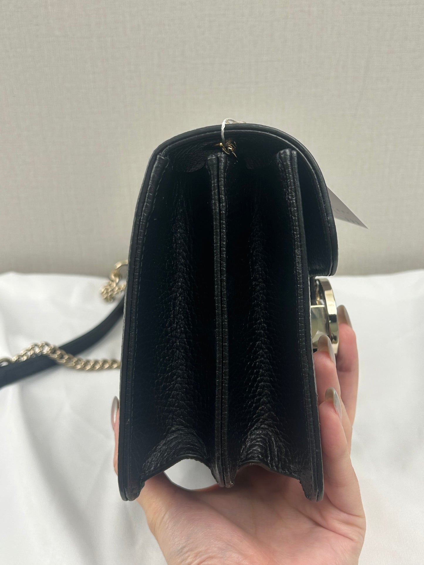 Gucci Black Calfskin GG Interlocking Shoulder Bag (LGHW)