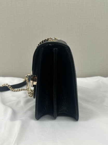 Gucci Black Calfskin GG Interlocking Shoulder Bag (LGHW)