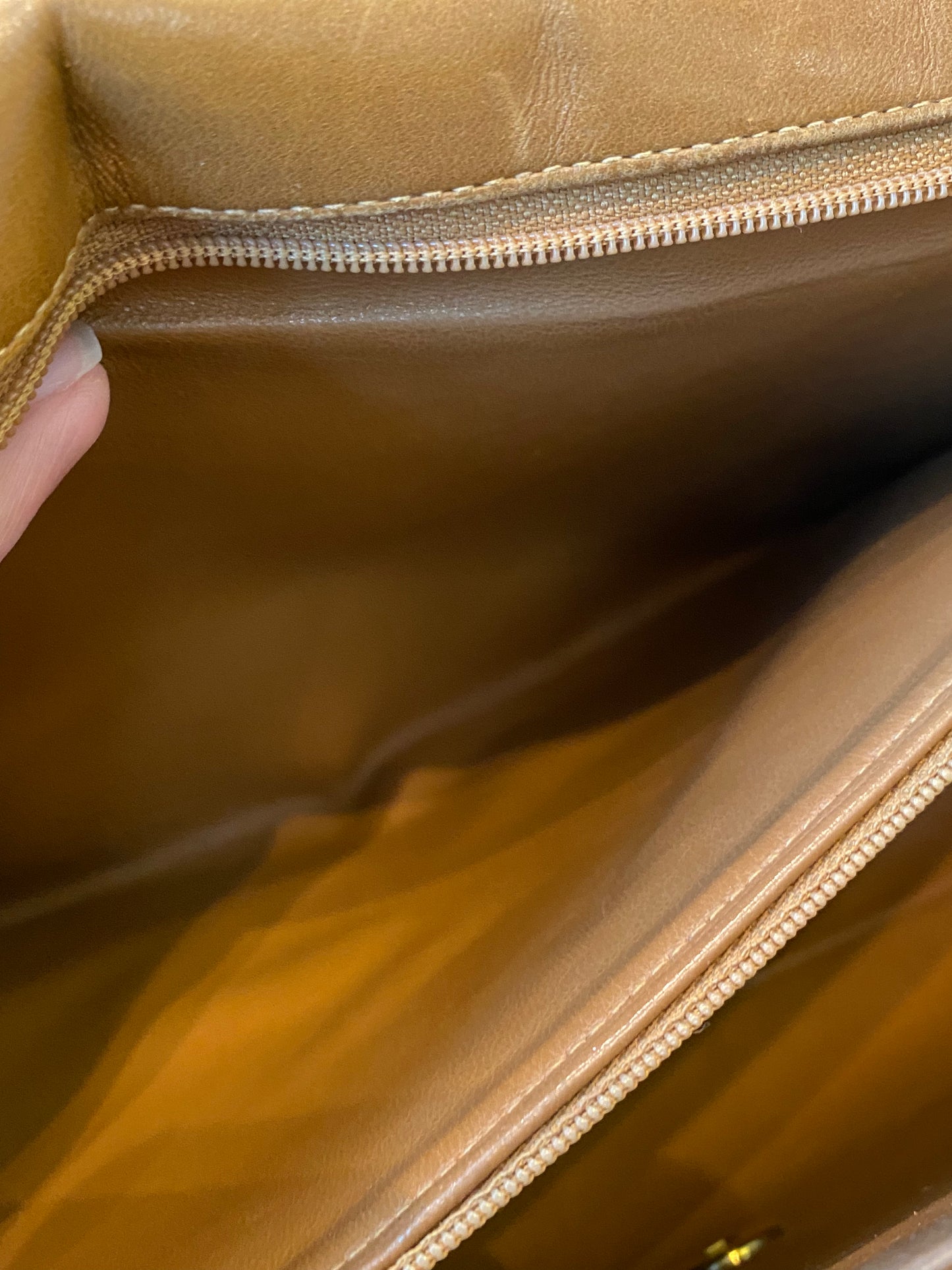 Chanel Caramel Lambskin Big CC Vertical Stitched Jumbo Flap Bag 30cm (GHW)