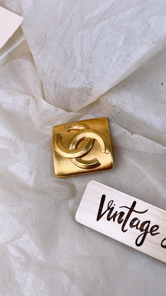 Chanel 24k Gold Vintage CC Brooch