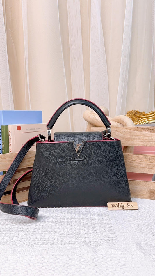 LV Black Calfskin Capucines BB