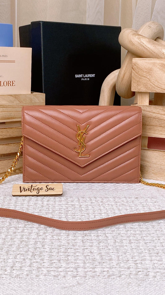 YSL Barley Pink Lambskin Envelope WOC (GHW)