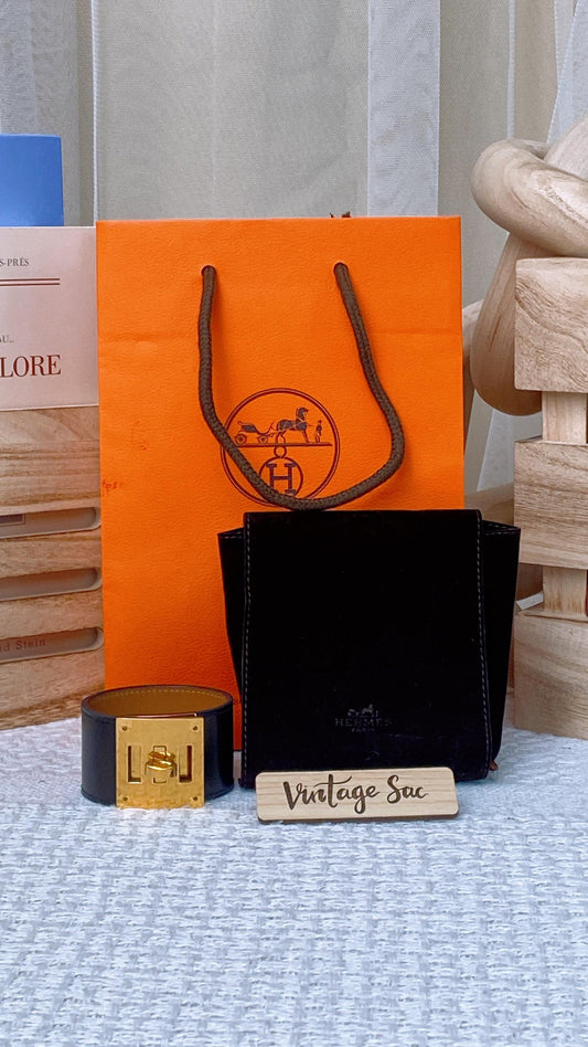 Hermes Black Kelly Dog Bracelet