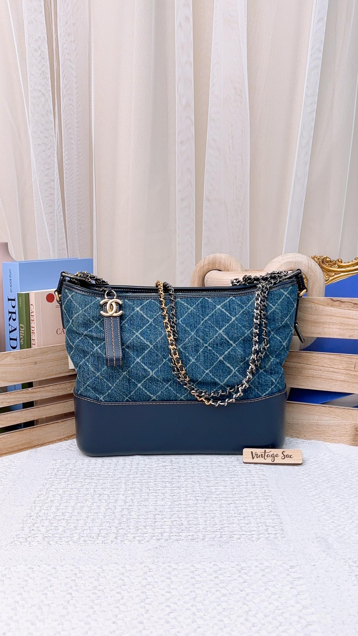 Chanel Denim Quilted Medium Gabrielle Hobo