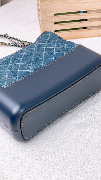 Chanel Denim Quilted Medium Gabrielle Hobo