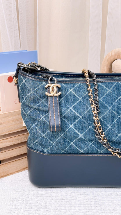 Chanel Denim Quilted Medium Gabrielle Hobo